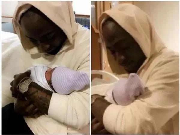 Nigerian pop singer, Davido has finally shared the first photos of his new baby, Hailey Veronica Adeleke.